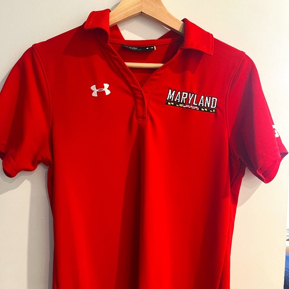 Women's XS Under Armour Red University of Maryland Golf Polo - Picture 1 of 1